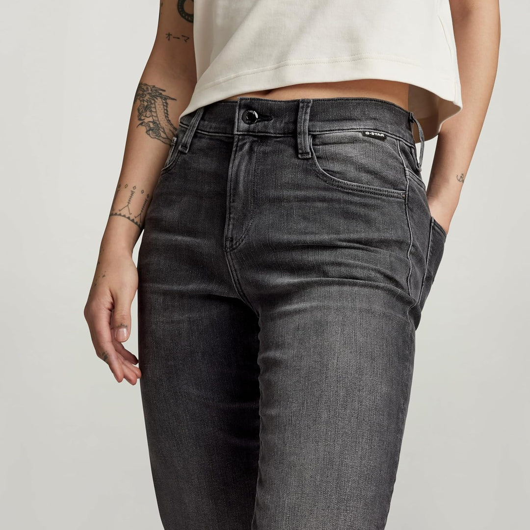 G-STAR RAW Damen Strace Straight Jeans 28W / 30L Schwarz (Worn in Black Moon D23951-d431-g108), 28W