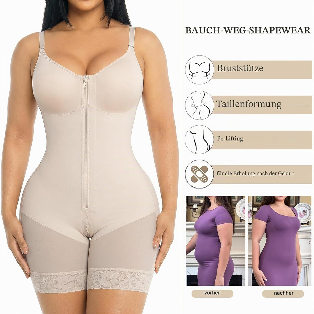 YIANNA Fajas Colombianas Shapewear Damen Body Bauchweg mit BH Shaper Stark Formend Miederbody Bodysu