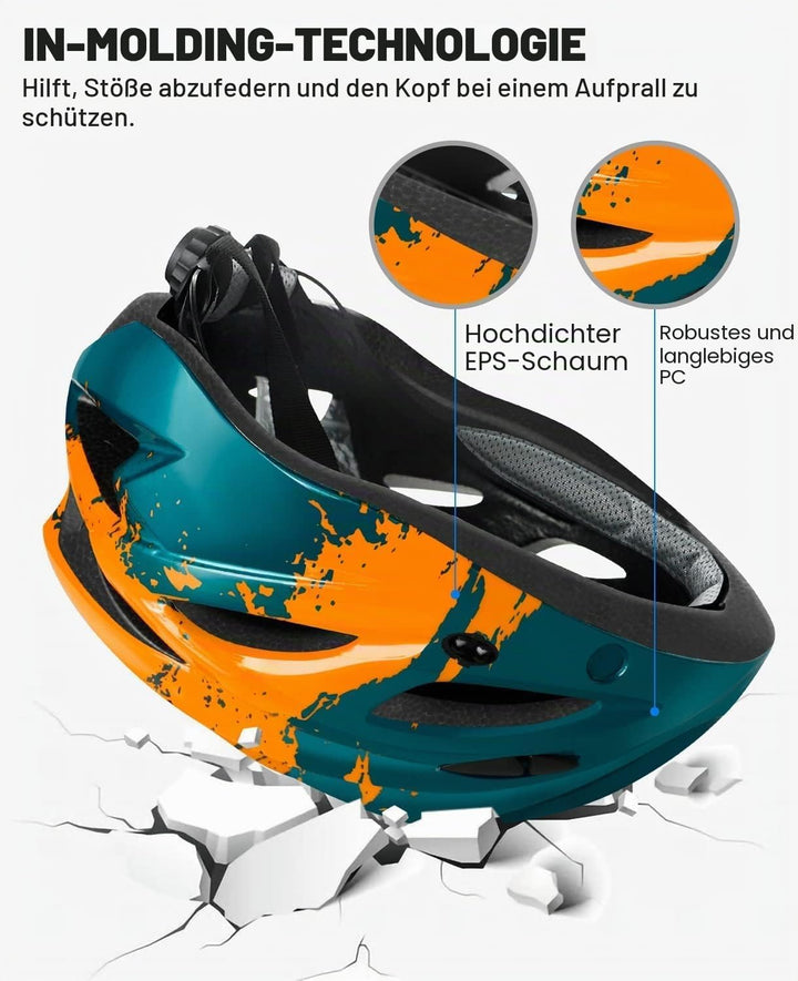 RaMokey Fahrradhelm mit Licht für hohe Sicherheit - Urban Helm, Fahrradhelm für Herren Damen mit Abn