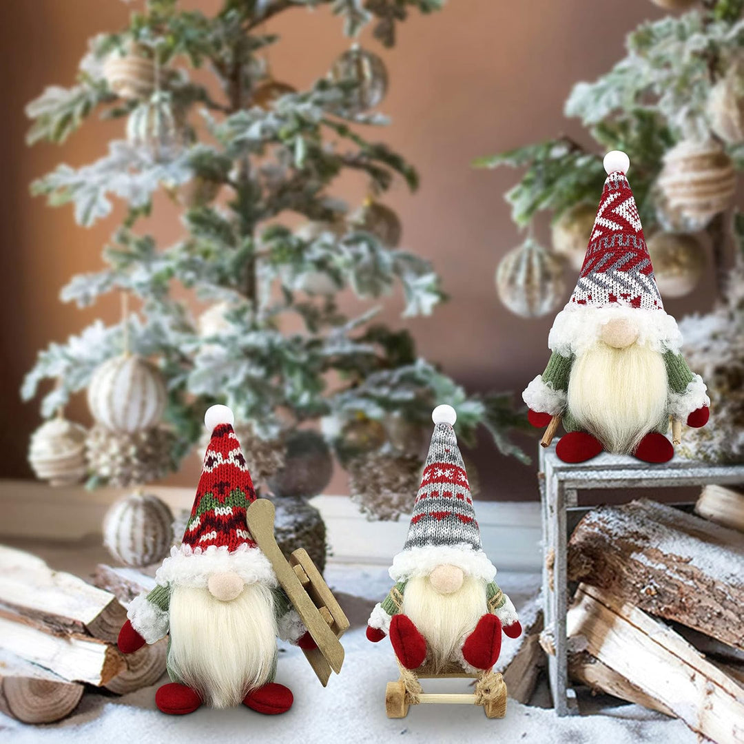 Gehydy Weihnachtswichtel 3er Set Wichtel Figuren Weihnachten Dekoration Weihnachtsdeko Christmas Dec