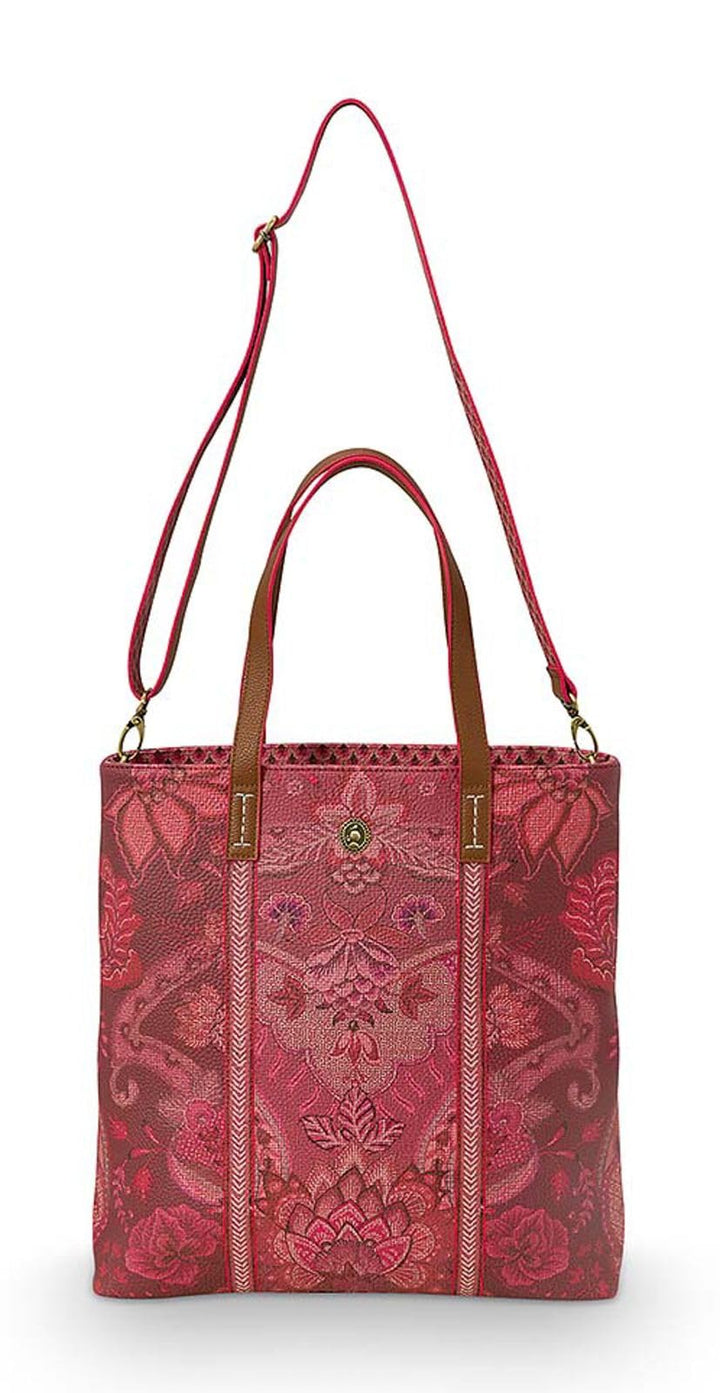 Pip Studio Einkaufstasche Square | Dark Pink - 33 x 36 x 10