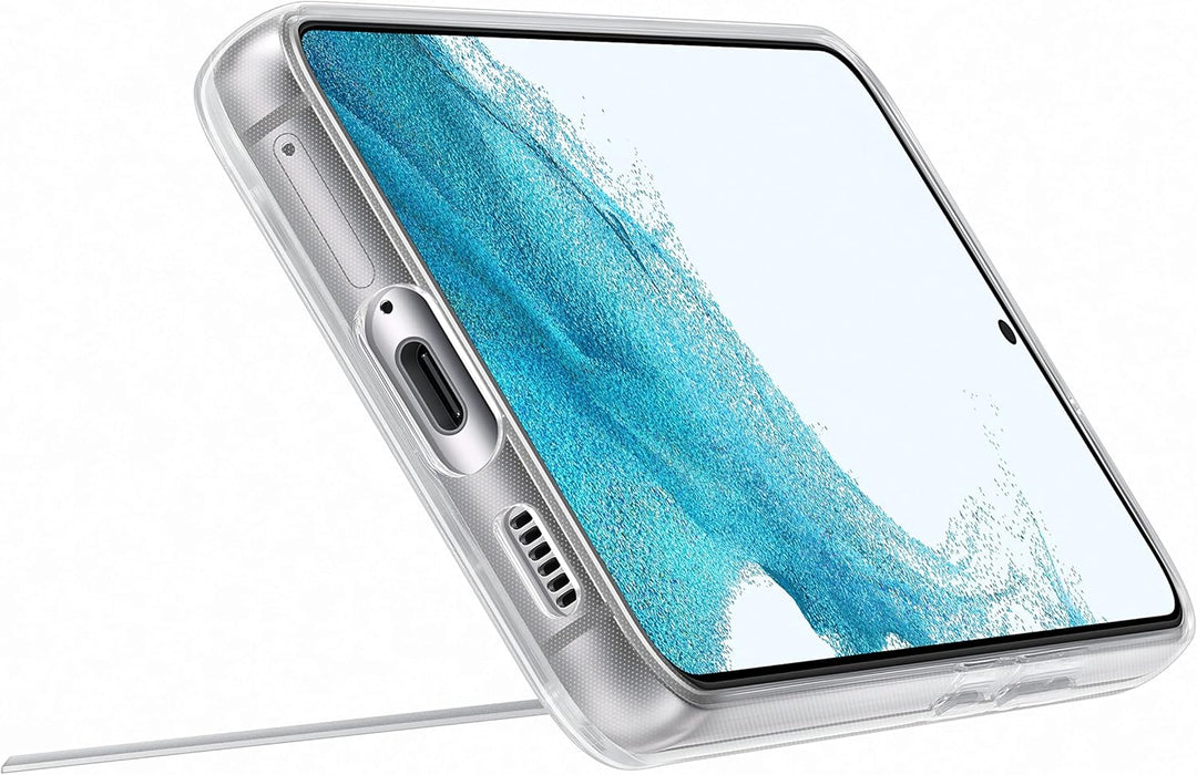 Samsung Clear Standing Cover Smartphone Cover EF-JS901 für Galaxy S22, Handy-Hülle, ausklappbarer St