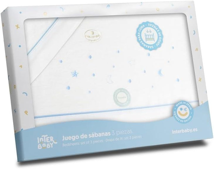 Interbaby Bettwäsche-Set für Kinderbett, 60 x 120 cm, 100% Baumwolle, warm, weich, inklusive Spannbe