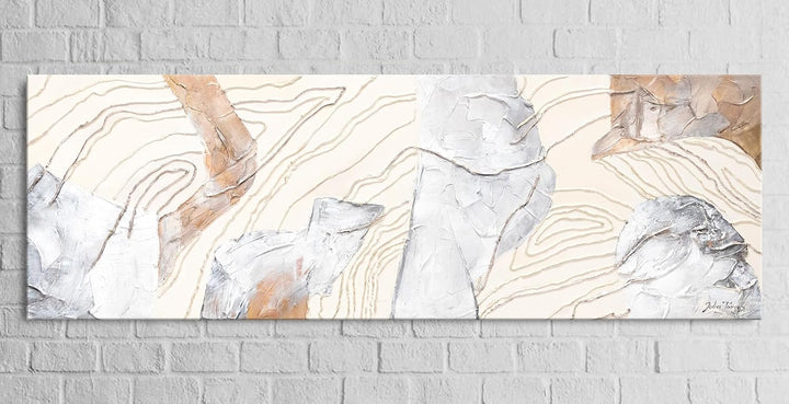 YS-Art Luxus Abstrakt Design Acryl Gemälde auf Leinwand Sinfonie handgemalt Wandbilder Wohnzimmer mo
