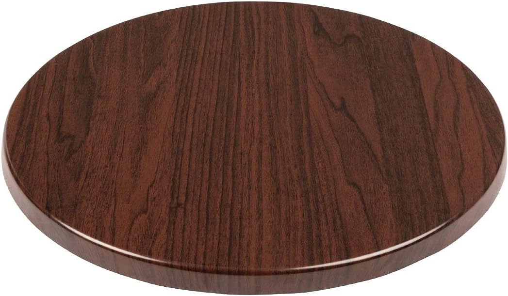 Bolero Tischplatte, rund, vorgebohrt, 600 cm B x 600 mm T, Dunkelbraun 600(Ø)mm, 600(Ø)mm