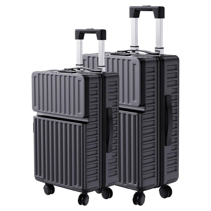 Ravas Kofferset 2 Teilig Hartschale, Koffer & Trolleys Set mit Extrafach, Reisekoffer mit Rollen Set