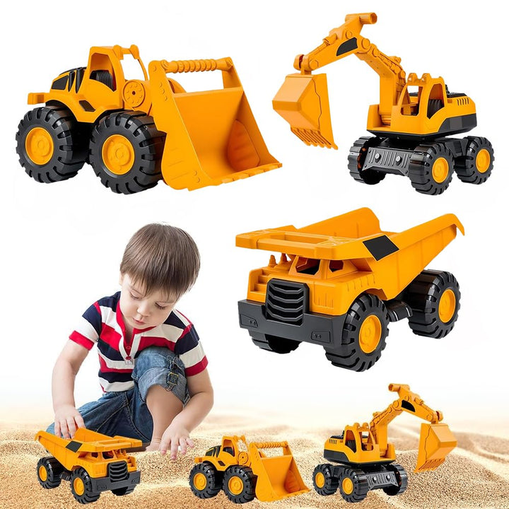 Dhqkqg 3PCS Bagger Spielzeug, Sandspielzeug Bagger Sandkasten, Sandspielzeug Auto, Mini-Crew Kipplas