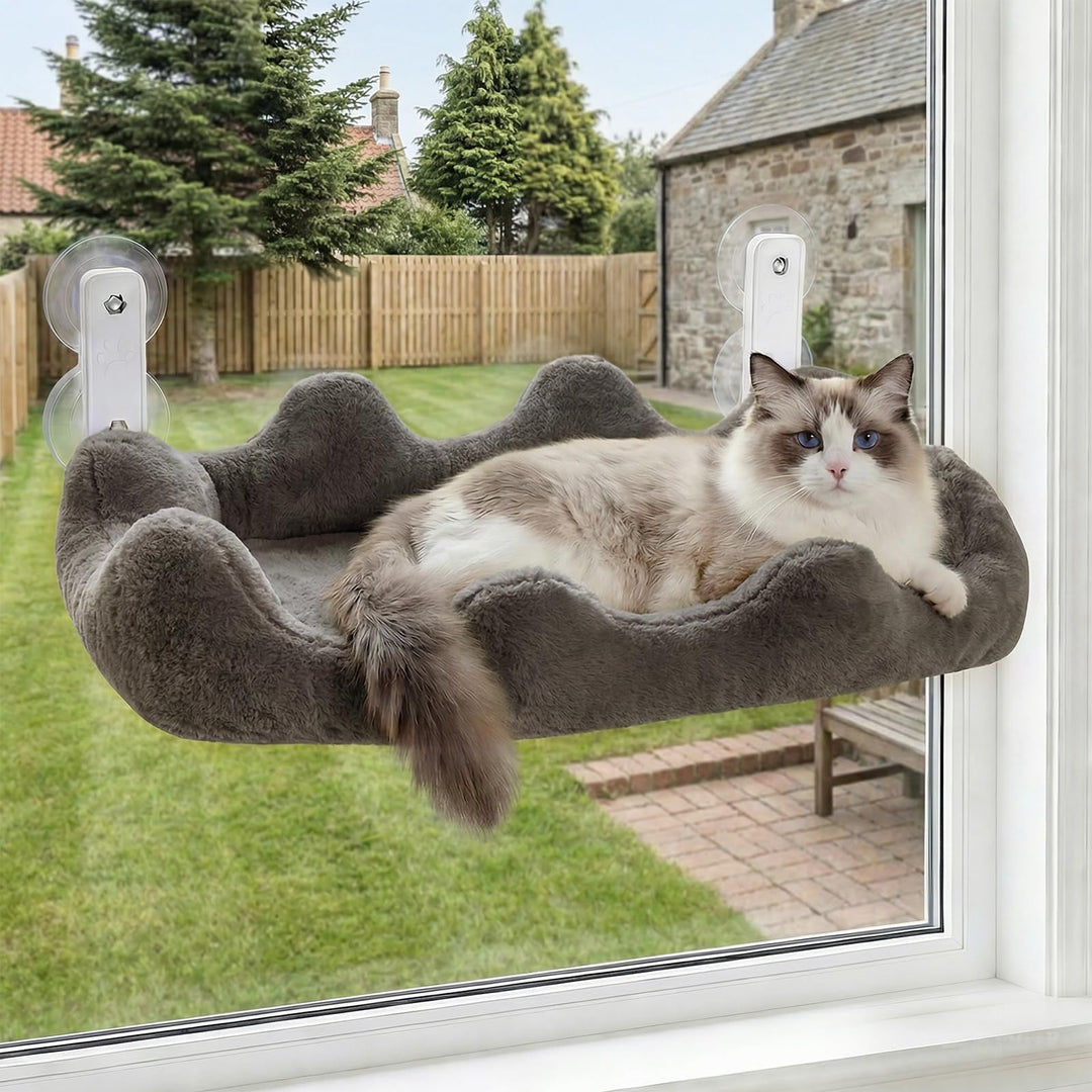Katzen-Fensterliege, 60 x 30 cm Faltbare Katzenhängematte für das Fenster mit 4-seitiger Polsterung