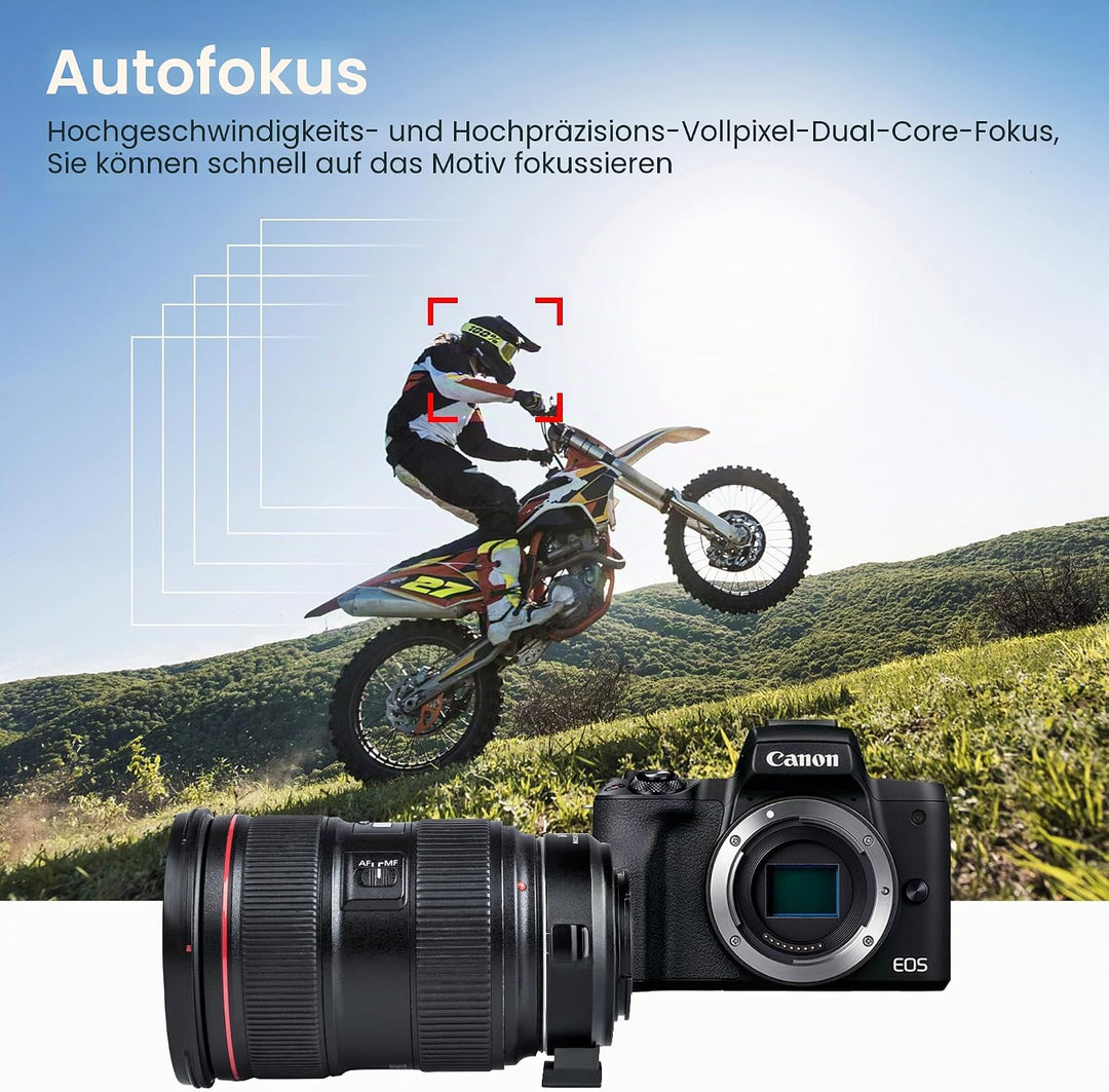 VILTROX EF-EOS M2 Speedbooster 0,71 x Autofokus-Objektiv Halterungsadapter Kompatibel mit Canon EF-O