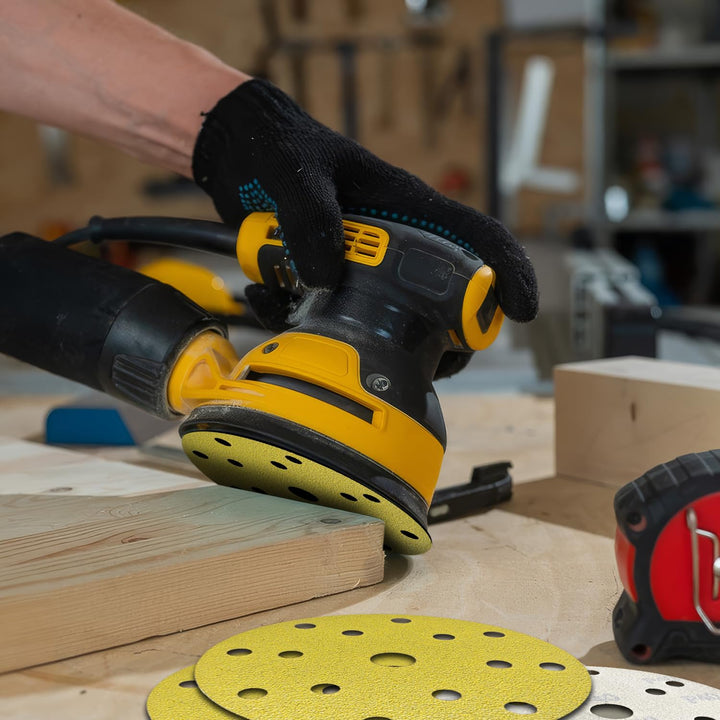 GZKTY 50 Stück Schleifpapier 150mm Rund Klett - Profi Körnung 180 Schleifscheiben -15 Loch für Exzen