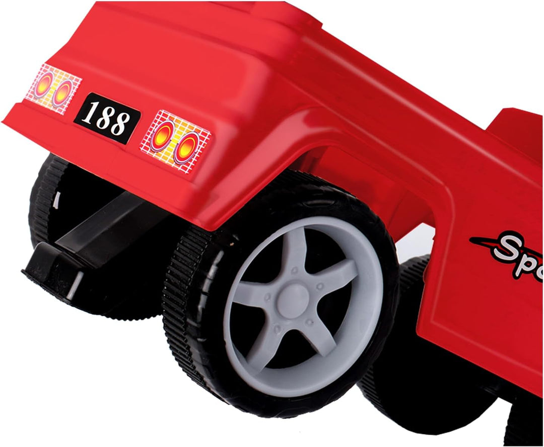 Rutschauto für Kinder, mit Hupe und Staufach, mit Hupe, Stauraum unter dem Sitz, Rutschfläche für Kl