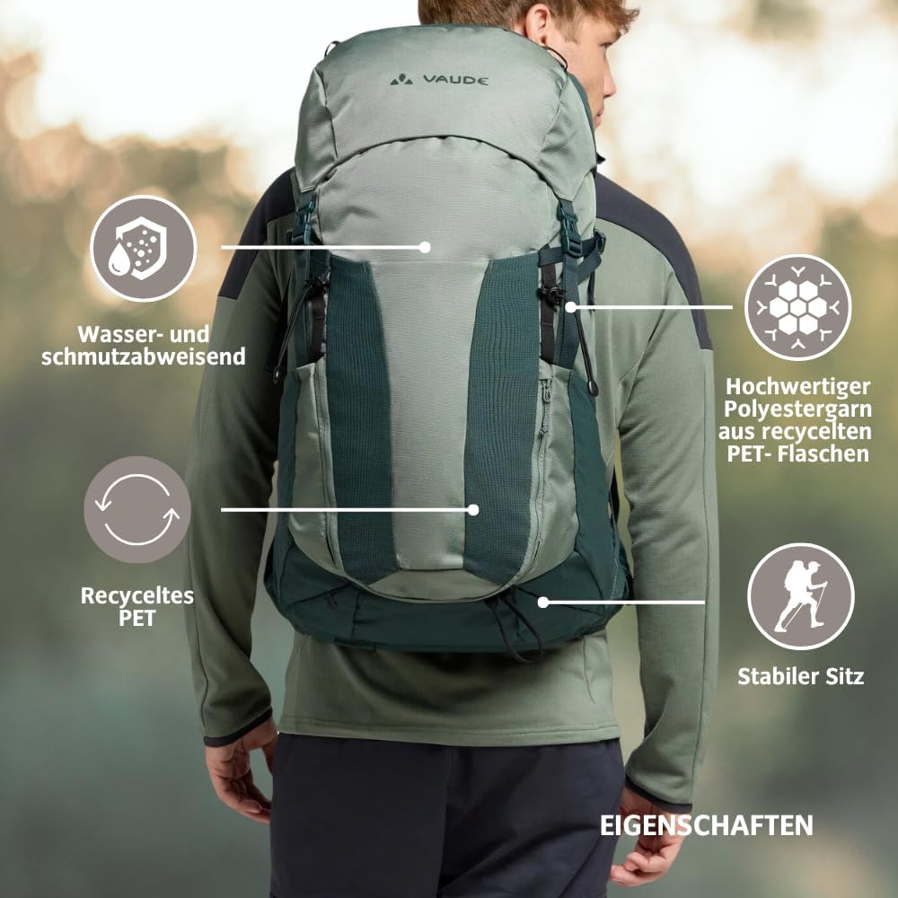 VAUDE Brenta 36+6 – Wanderrucksack fu?r Damen & Herren 42 Liter, Aeroflex 3D Belu?ftung & ErgoShape-