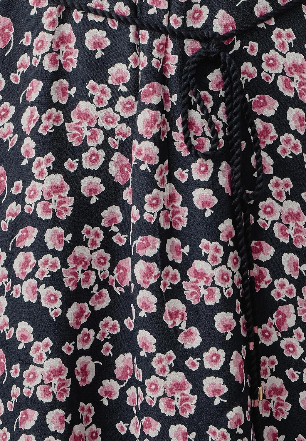 Street One Damen Kleid mit Blumen Muster Farbe: Dunkelblau/Pink/Rosa/Weiss Gr. 38 Kleid mit Langen A