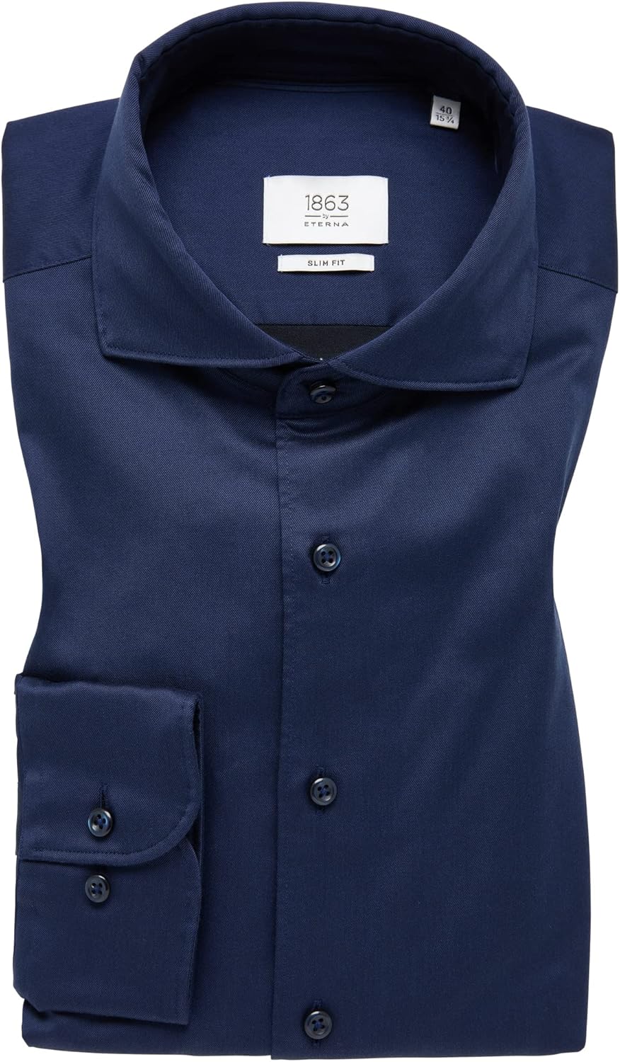 ETERNA Male Soft Luxury Shirt unifarben Slim FIT 40 Dunkelblau, 40 Dunkelblau