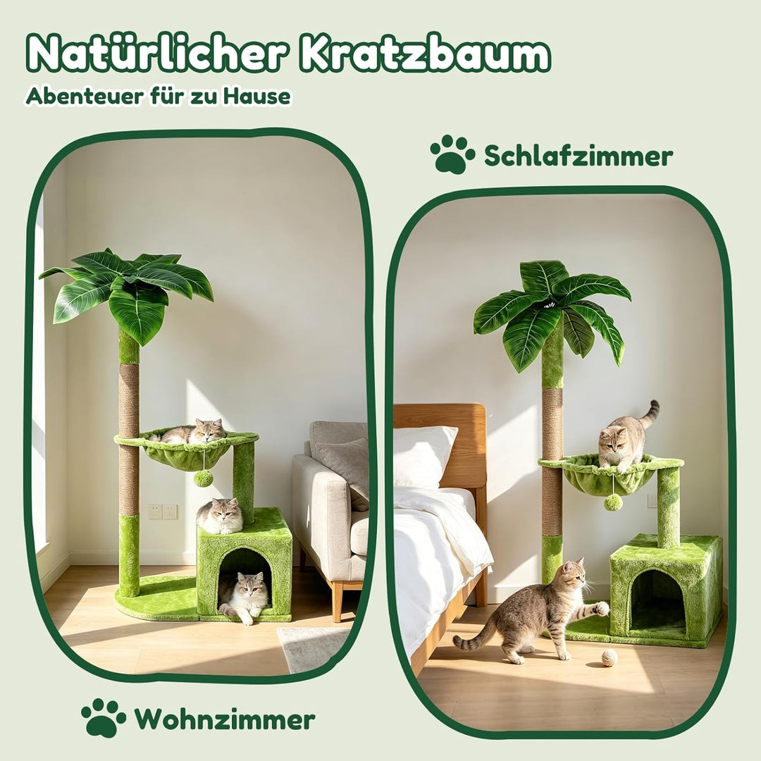 Kratzbaum, Zvonema Stabil Katzenbaum 110 cm hoch, Katzenkratzbaum mit 21,5 cm Dicke Sisal-Seil Kratz