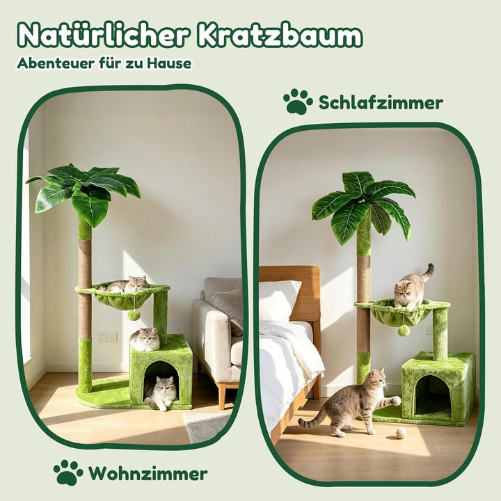 Kratzbaum, Zvonema Stabil Katzenbaum 110 cm hoch, Katzenkratzbaum mit 21,5 cm Dicke Sisal-Seil Kratz