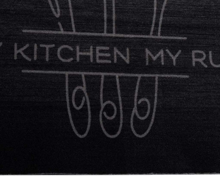 vidaXL Küchen Teppich Schwarz 150 x 45 cm Samt, Moderner Küchenläufer, samtiges Design, weiche Matte