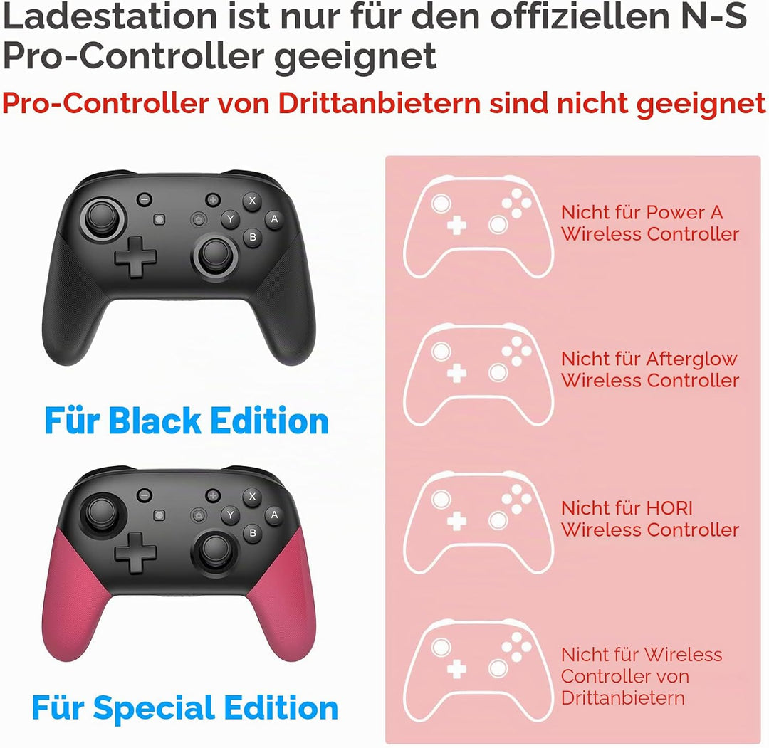 FYOUNG 6 in 1 Switch Controller Ladestation Kompatibel mit Nintendo Switch & Switch OLED mit USB Ans