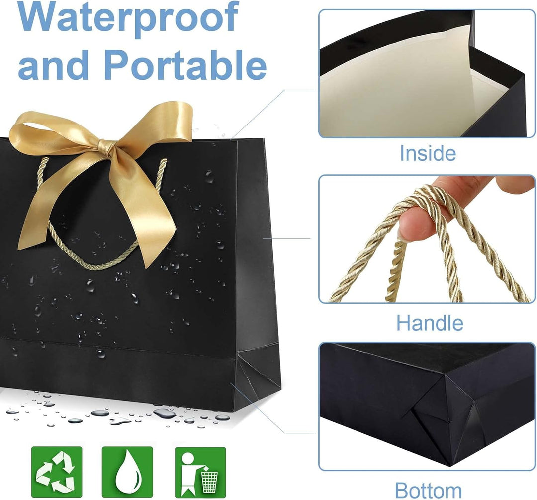 Geschenktüten aus Papier mit Schleifenbändern,Geschenktaschen mit Henkel,Papiertüten für Geburtstag,