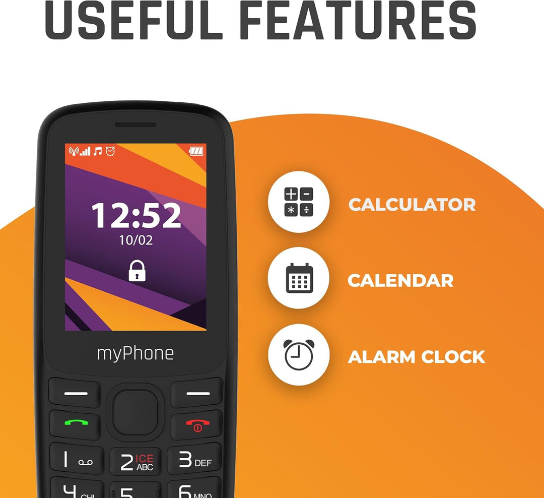 myPhone 6410 LTE 4G einfaches Telefon mit klarem Display und grossen Tasten, grosser 1400-mAh-Akku