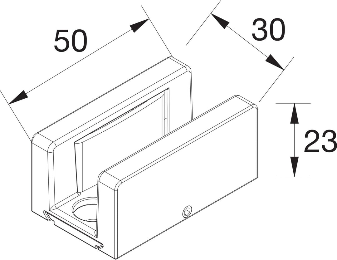 Dorma Glas Muto Bodenführung (Schiebetür), Glasstärke 8-13,5 mm verstellbar - Alu Edelstahl Effekt
