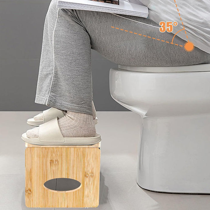 Toilettenhocker Holz Klappbar, Toilettenhocker Erwachsene, Klohocker aus Bambus, Squatty Kackhocker