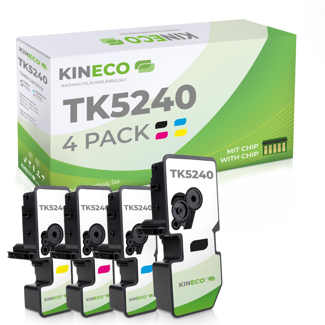 Kineco 4X Toner ersetzt TK5240 Multipack für Kyocera Ecosys M5526cdw P5026cdn
