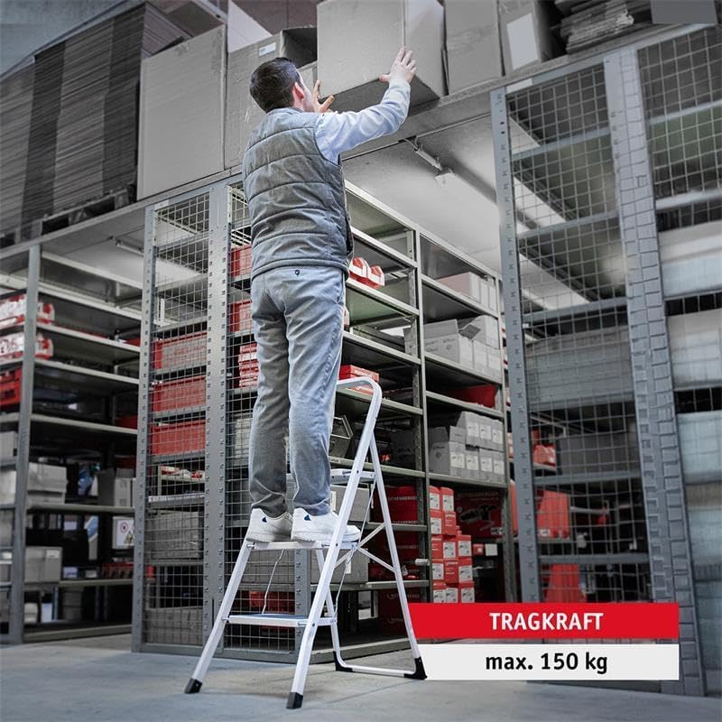 Lefeld 2-Stufige Trittleiter klappbar Klappstufen Klapptritt Stehleiter Leiter faltbar Tritthocker T