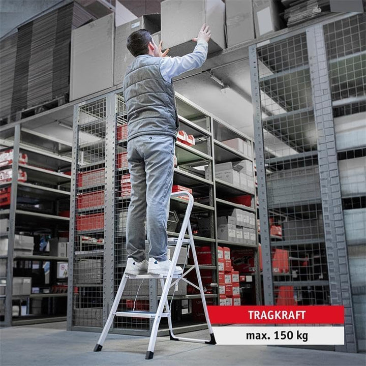 Lefeld 2-Stufige Trittleiter klappbar Klappstufen Klapptritt Stehleiter Leiter faltbar Tritthocker T