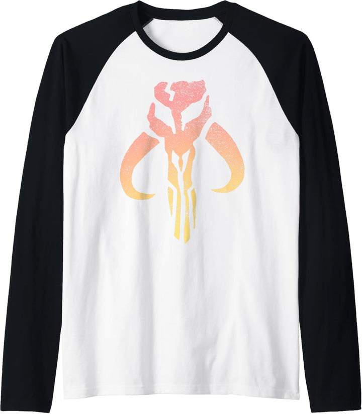 Star Wars Mandalorian Sunset Mythosaur Skull Raglan
