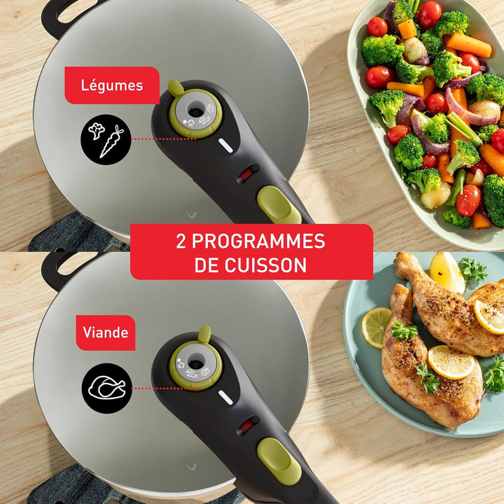 Tefal Secure Neo 8L, Schnellkochtopf aus Edelstahl, für 5-8 Personen, schnelle Ergebnisse, Qualität