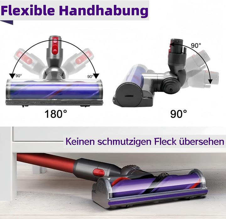 Turbobürste mit Direktantrieb Kompatibel mit Dyson V7 V8 V10 V11 V15 Staubsauger, Elektrische Bodend