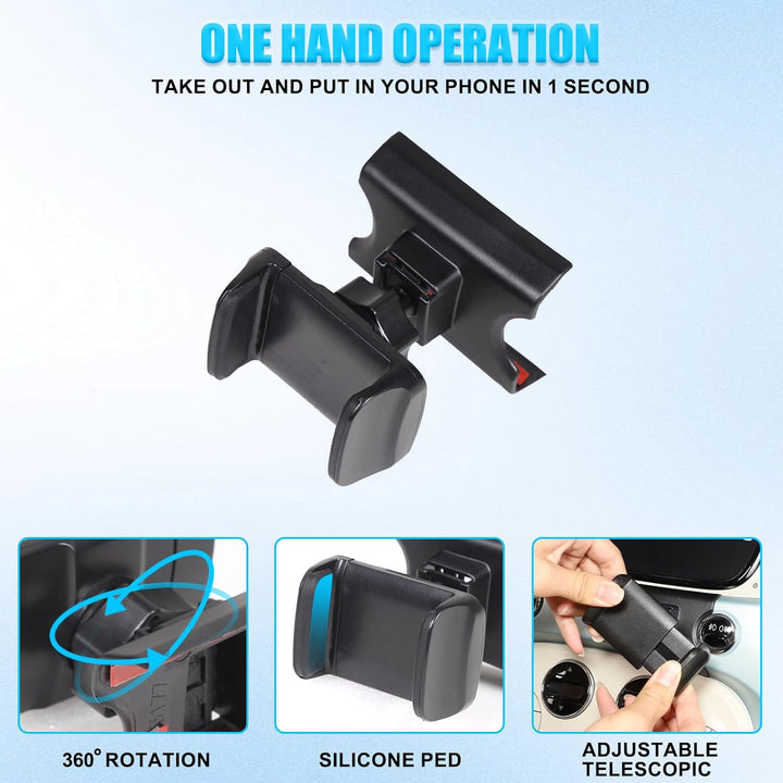 METYOUCAR Handyhalter für Fiat 500 2016-2024 - Rotierender Handyhalter fürs Auto für iPhone Android