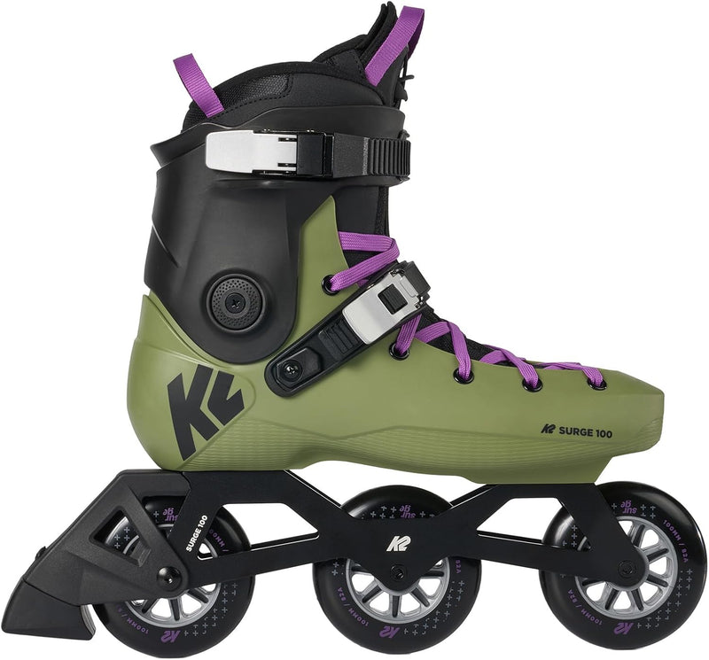 K2 Unisex – Erwachsene Surge 100 Hardboot Inline Skate EU: 48 (Mondo: 310 / US: 13 olive - purple, E