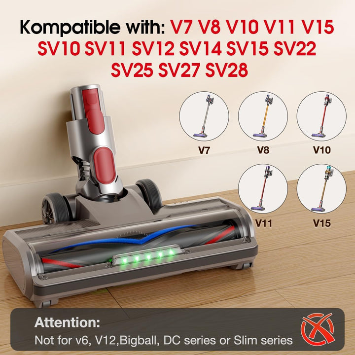 Bürste Kompatibel für Dyson V7 / V8 / V10 / V11 / V15 Staubsauger, Bodenbürste Zubehör Ersatzteil Tu