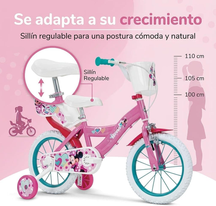 Toimsa Jugend Unisex Fahrrad Minnie Huffy 14" 4-6 Jahre 14613, bunt, años