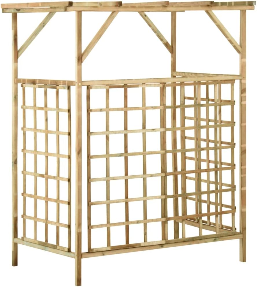 vidaXL Kiefernholz Imprägniert Pergola für 2 Mülltonnen Verrottungsfest Gartenpergola Holzpergola Ro