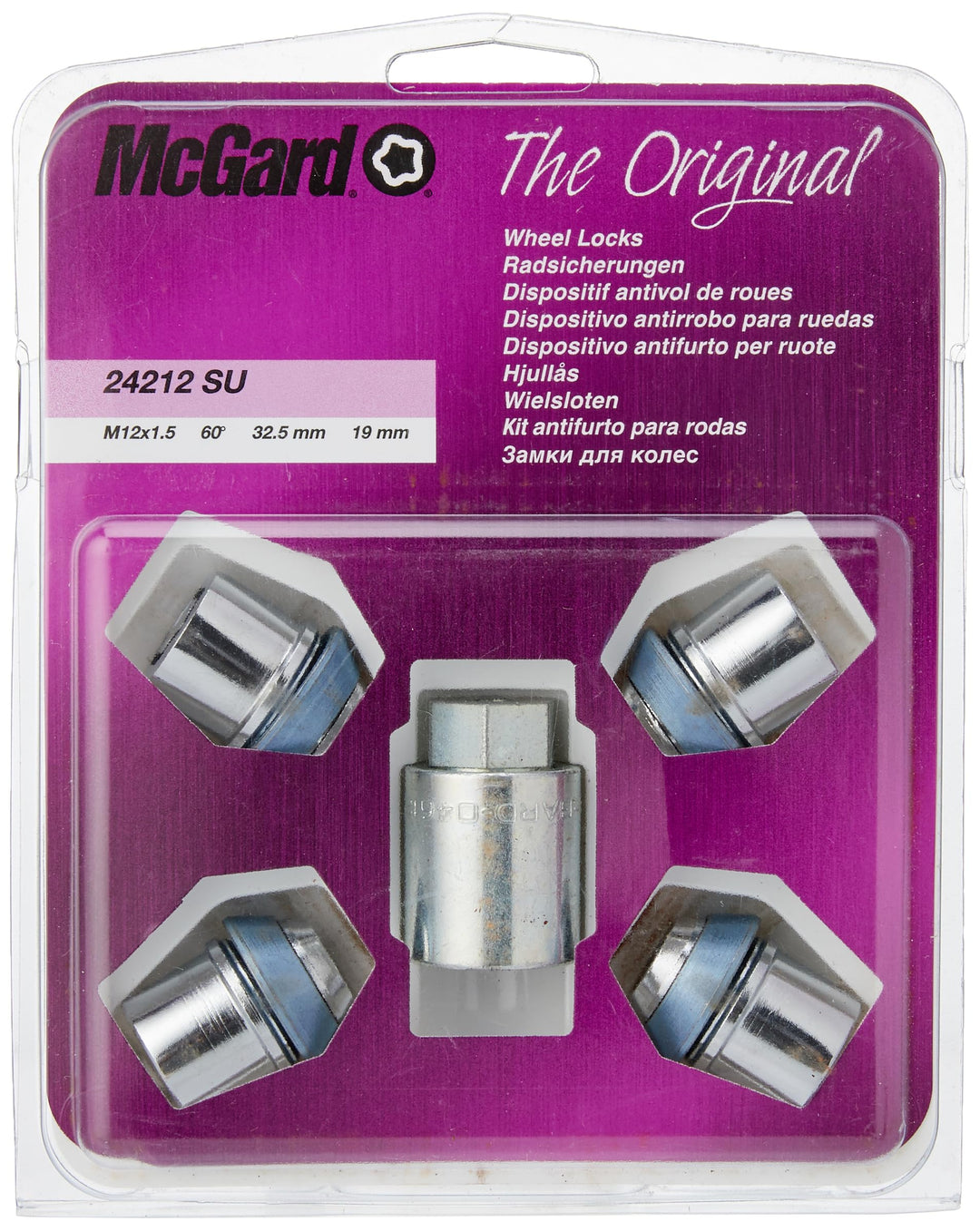 24212SU Radsicherungsmuttern SU (Standard) M12 x 1,5, Kegelsitz-Washer, Gesamtlänge 32,5 mm, SW19, S