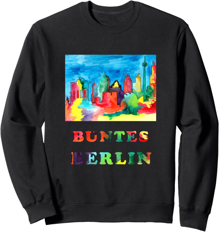 Berlin bunt - Aquarellskizze Berliner Wahrzeichen. Berlin Sweatshirt