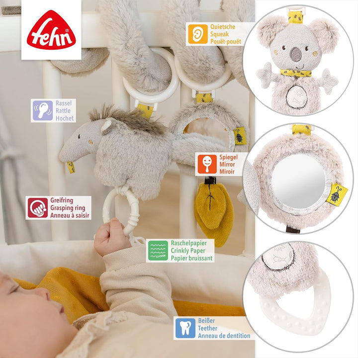 Fehn Activity Spirale Australia - Kinderwagen Spielzeug zum Fühlen und Greifen & Activity-Spieltier