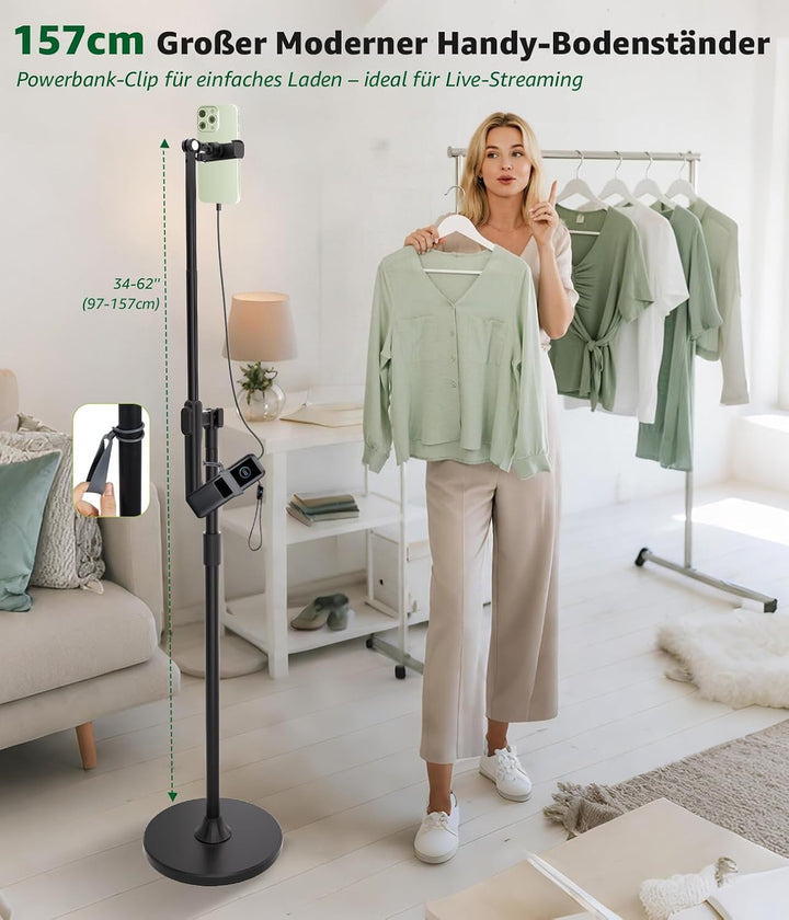 Handy Stativ, Overhead Stativ Handy mit 360° Ausziehbaren Arm &amp; Fernbedienung &amp; Handyhalterung, Hori