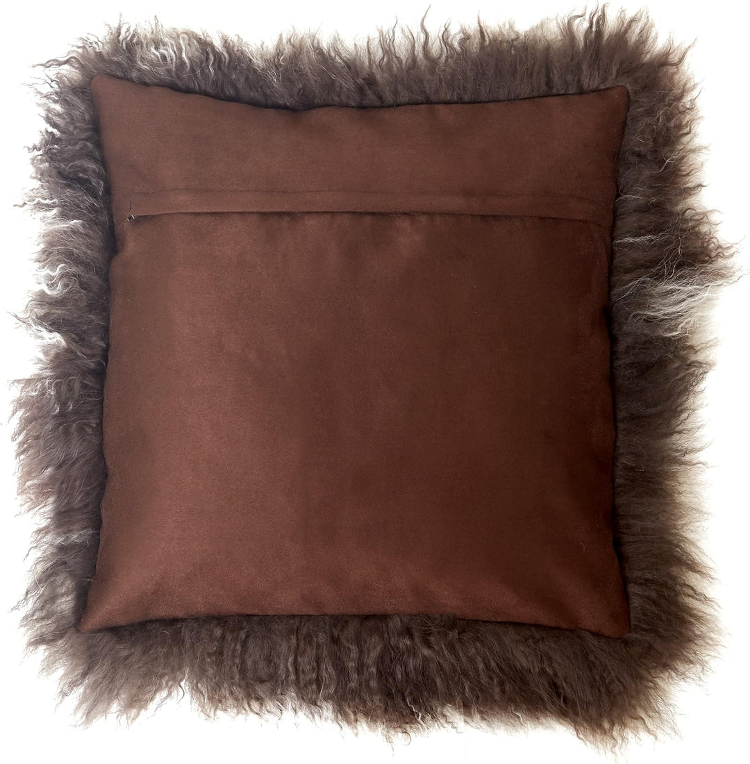 Reissner Lammfelle Tibet Lammfell Kissenbezug langflorig 30x30cm JAY36 Farbe Dunkelbraun (Tops) Jay3