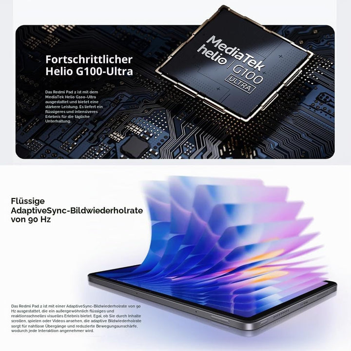 XIAOMI Redmi Pad 2 8 GB + 256 GB Tablet, 11 Zoll 2,5K 90 Hz Display, Mediatek Helio G100 Ultra, Lila