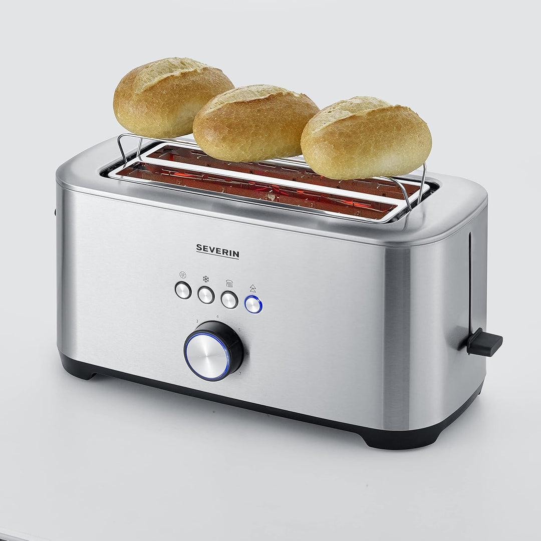 SEVERIN AT 2512 Langschlitztoaster mit Bagel-Funktion für einseitiges und energiesparendes Toasten,