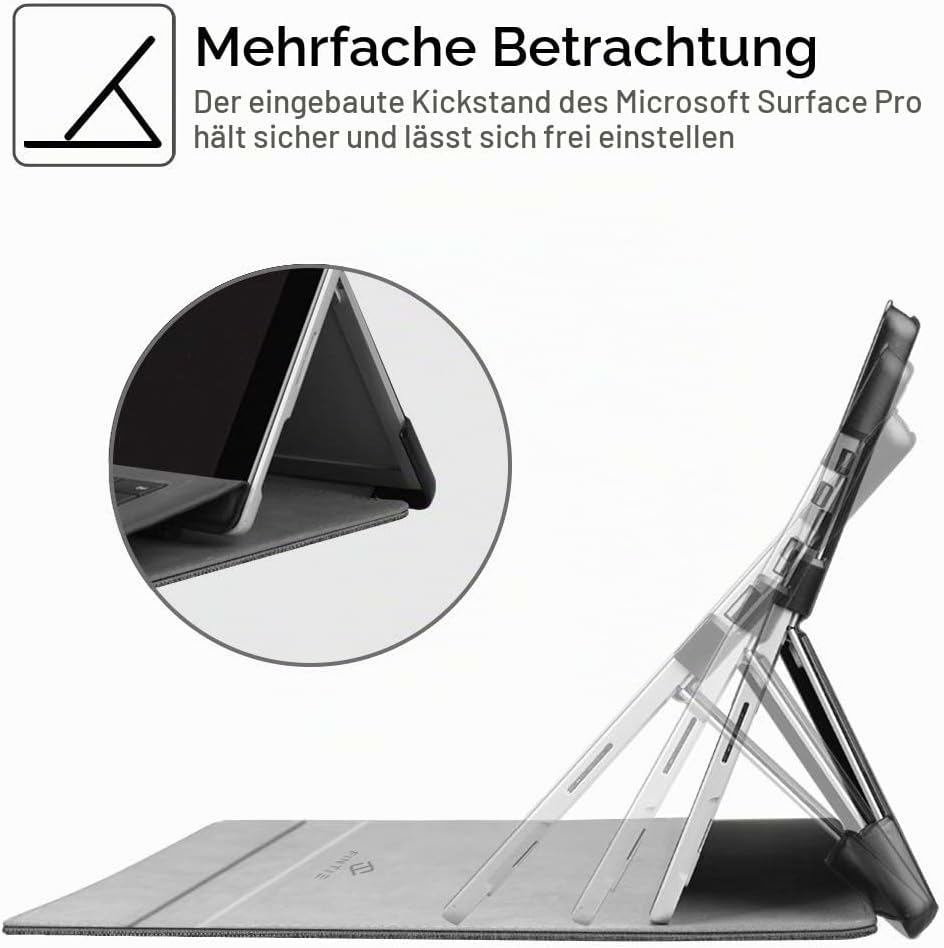 Fintie Hülle für Microsoft Surface Pro 7/7 Plus / 6/5, Business Schutzhülle mit Harter Schale, anpas