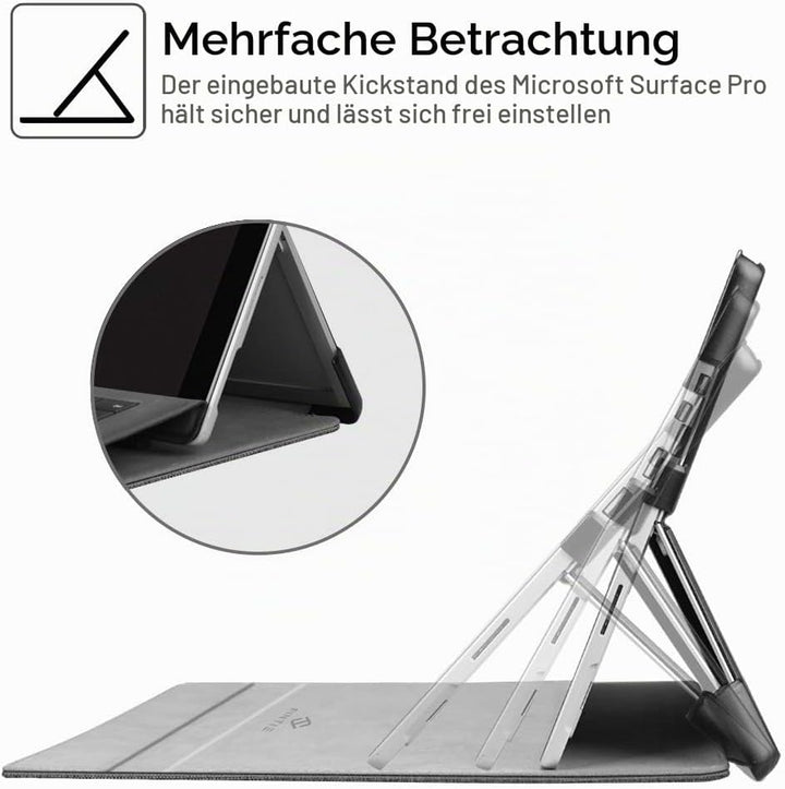 Fintie Hülle für Microsoft Surface Pro 7/7 Plus / 6/5, Business Schutzhülle mit Harter Schale, anpas