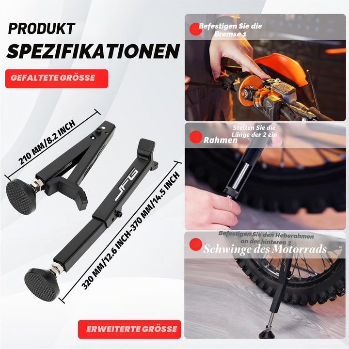 JFG RACING Motorrad Ständer Hinten,Motorrad Hinterradhubständer Ständer Tragbar Verstellbarer Radstä