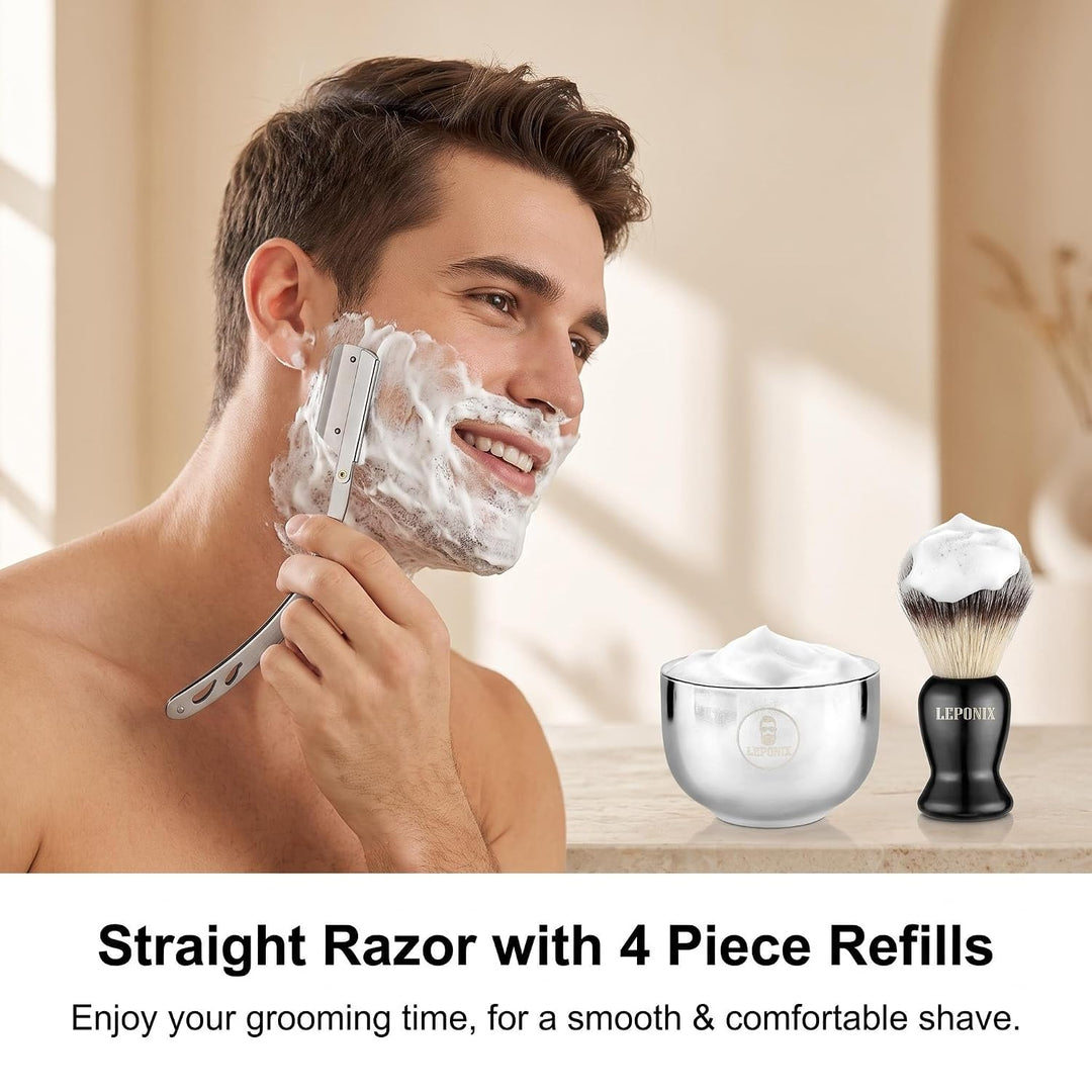 Rasierset für Männer, Aftershave-Geschenkset für Männer, mit Sandelholz-Rasiercreme, Aftershave-Bals