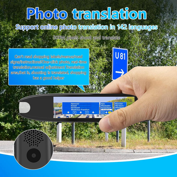 Scan Übersetzer Stift, Online 142 Sprachen Scan Reader Pen Lesestift mit 3,7 Zoll Touchscreen, Echtz