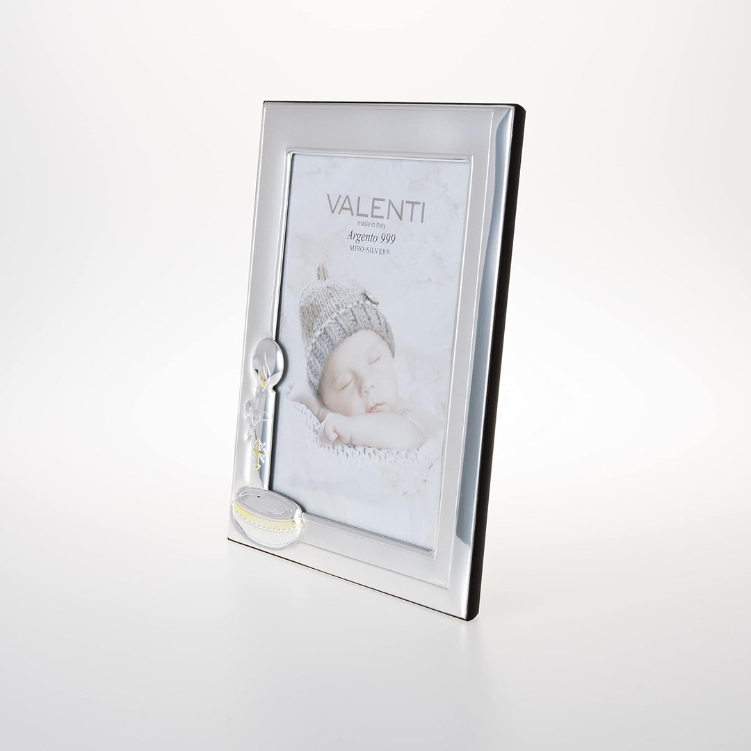 Valenti&Co Bilderrahmen aus Silber, 13 x 18 cm, ideal als Geschenkidee für Feiern, als Taufe eines K